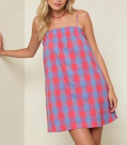 Image of Women Boho Floral Mini Cami Dress Spaghetti Strap Flowy Sling Dress Graphic Backless Summer Holiday Sundress