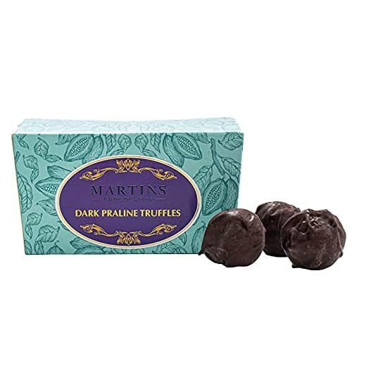 Martin's Chocolatier Chocolate Ballotin 200g | Tartufi di pralina Fondente | Confezione regalo di cioccolato fatto a mano