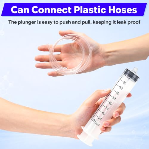 Image of 100ml Luer Lock Syringe with 39 Inch Plastic Tube and Luer Connections