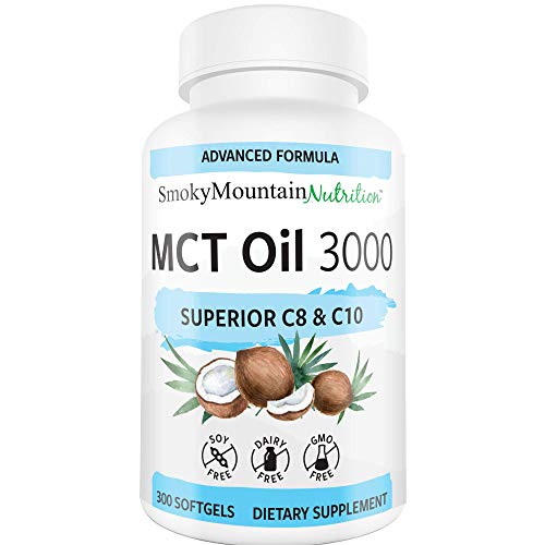 MCT Oil Softgels 3000mg - 300 Coconut MCT Oil Supplement Softgels - Perfect Keto Softgels - C10 (Capric Acid) and C8 (Caprylic Acid) Coconut Oil to Lose Weight - MCT Oil, Brain Octane Oil*
