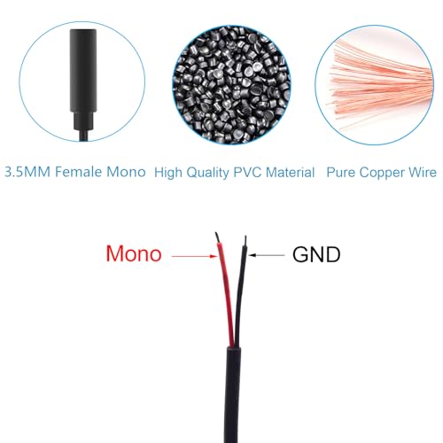 Cable de audio Jack 3.5mm hembra a cable abierto 0.3m miniatura 2