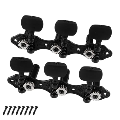 Accordeurs de guitare classique 3L3R mécanisme ouvert 1:18 bouton carré noir