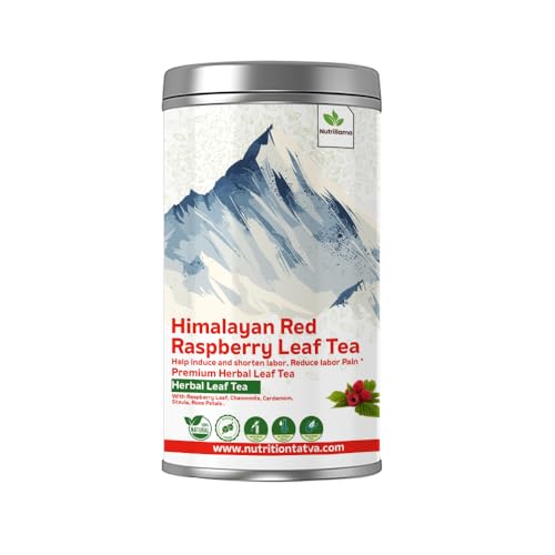 Image of Nutrillama Himalayan Red Raspberry Leaf Tea | Natural Red Raspberry Leaf Herbs Supports uterine tone and women's reproductive wellness 60gm| one month pack