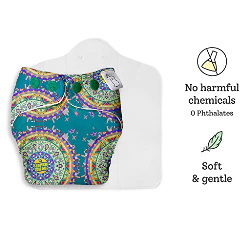 Image of SuperBottoms UNO Freesize Cloth Diaper | Cloth diaper for babies 3M to 3Y | Washable & Reusable cloth diaper | Comes with cloth diaper inserts | 1 Organic cotton Soaker + 1 Booster (SuperBum <3)