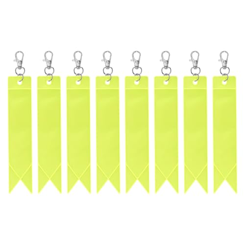PATIKIL Réflecteur Sécurité 6"x1" 8 Pack Jaune Fluorescent Porte-Clés Rétroréfléchissant