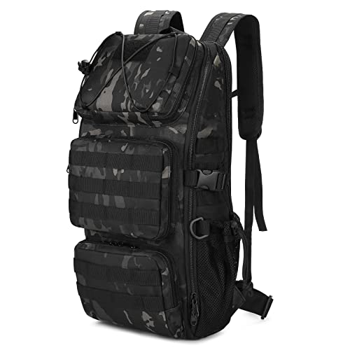 G-raphy Mochila Táctica 48L Mochilas Hombre Militares MOLLE de 900D Nylon con Múltiples Bolsillos para Senderismo,Camping,Caza,Viaje (Camo negro) Cover