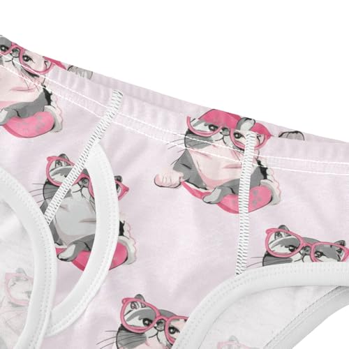 Boy Cotton Briefs Soft Underwear Breathable Briefs Underwear for Little Boy, Cute Cats Pink4