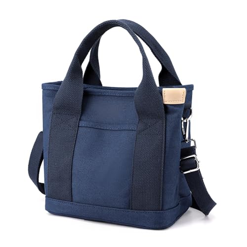 Sac fourre-tout en toile pour femme, petit sac bandoulière avec fermeture éclair, sac à bandoulière, sac à main hobo, sac messager 2024, bleu, Small
