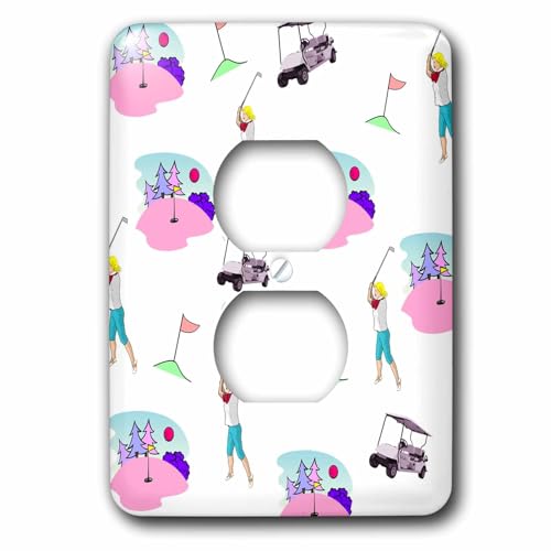 Impression de mignon femelle de golf plaque 2 prises pour chambre sport