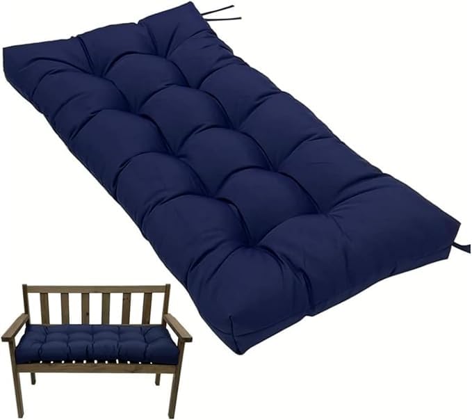 Coussin de banc jardin imperméable bleu marine 130 cm assise extérieur