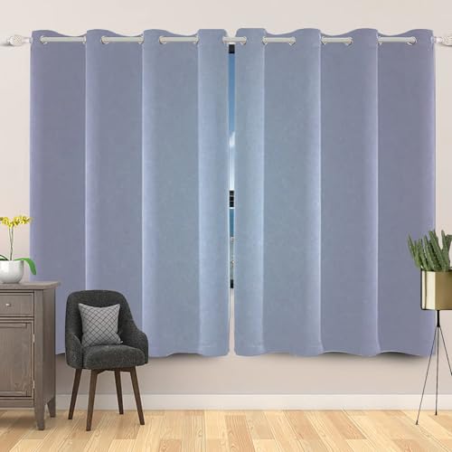 IKDZCM Cortinas Opacas de Color Degradado Liso, 2 Paneles, para Dormitorio, Sala de Estar, decoración del hogar, Cortinas para Ventanas, Ojales Superiores (Ancho x Alto/2 x 125 x 150 cm)
