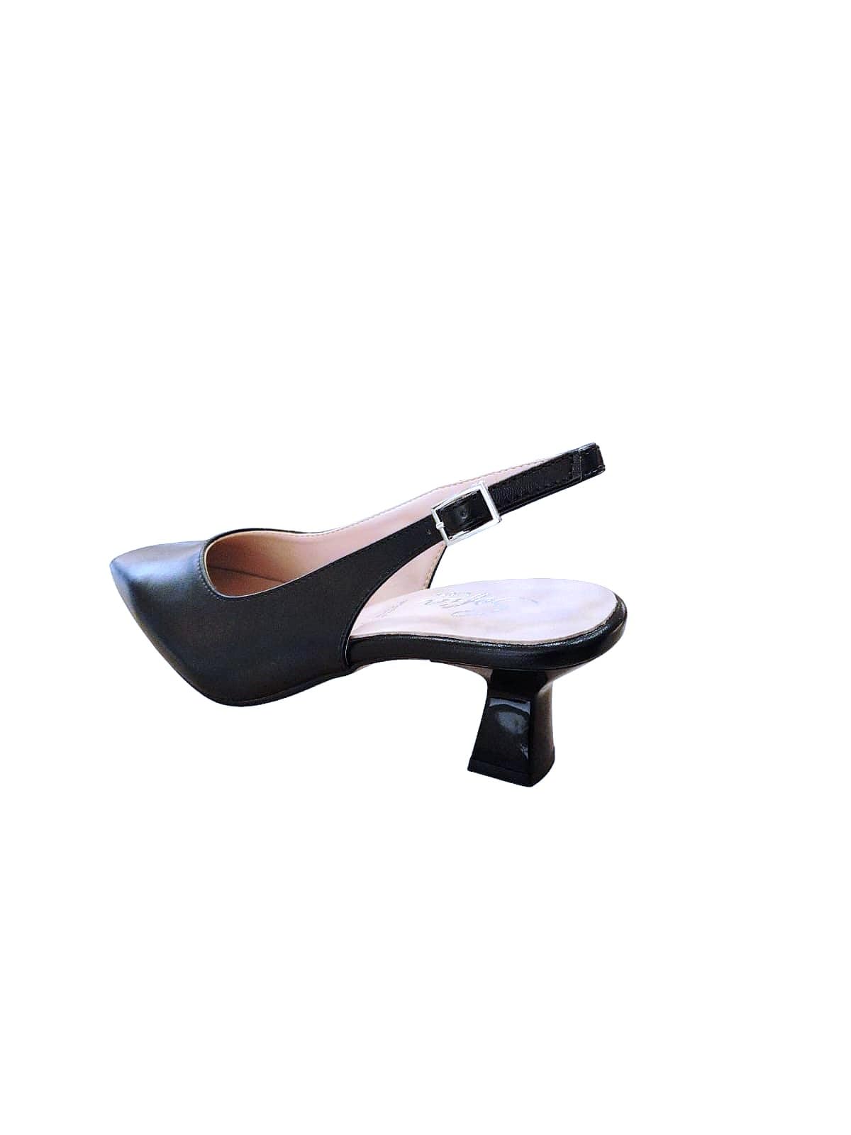Sofia 354 Scarpe Eleganti da Donna in Pelle con Tacco Medio 5 Cm, Slingback a Punta, Vari Colori, Linea Comoda