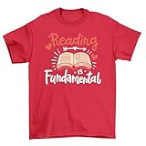 Photo Gallery printbar reading is fundamental: a bookworm s battle cry! maglietta divertente, design unisex, perfetta per leggende letterarie e amanti del caffè!, rosso, xl Photo Gallery printbar reading is fundamental: a bookworm s battle cry! maglietta divertente, design unisex, perfetta per leggende letterarie e amanti del caffè!, rosso, xl