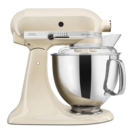 KitchenAid Keukenmachine - Artisan - Keukenrobot met 5 accessoires en 2 kommen uit roestvrij staal - 4,8 L en 3 L - Kantelbare kop - 300 W - Amandelwit