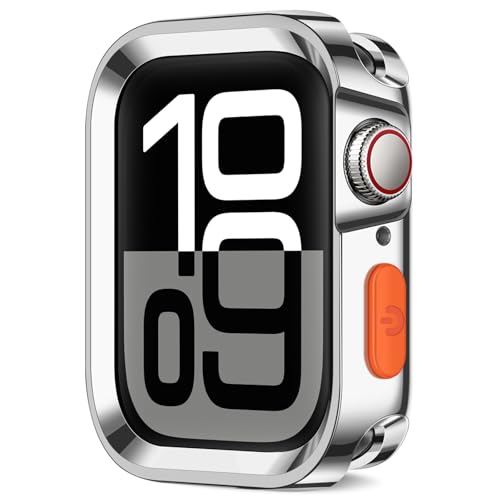 Coque Apple Watch 42 mm série 10 antichoc en TPU souple argenté