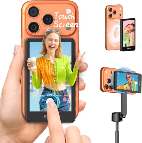 Image of SYNCO Xview Selfie Monitor Screen for iPhone 7-17 Series, Touchscreen Secure Private Wireless P2P, 4K /1080p Magnetic Back Camera Vlog Monitor with 164FT Range for YouTube TikTok Live Streaming