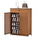 Półka Buty Bambusowy Stojak na Buty Z Szufladą, Kuchnia Salon Przedpokój Stabilny Organizer na Buty, Solidny, Wolnostojący Schowek na Buty, Łatwa Instalacja (Color : Tea color, Size : 5 Tier)