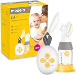 Tire-lait Medela New Solo – tire-lait électrique simple léger et facile à utiliser avec flasques Flex, offrant plus de confort et permettant d'exprimer plus de lait