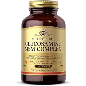 Solgar Glucosamine MSM Complex, 120 Tablets – Promotes Healthy Joints – Supports Range of Motion & Flexibility – Supports Collagen – Shellfish-Free – Gluten Free, Dairy Free, Kosher – 40 Servings