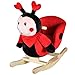 Cavallo a dondolo in legno per bambini 1 anno, Coccinella animale a dondolo Adatto per bambini dai 12 mesi in su Peso massimo: 25 kg, 60 x 32 x 55 cm