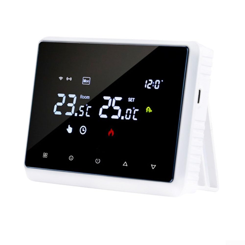 Termostato intelligente WiFi programmabile per la casa, telecomando per TUYA/Smart Life, per Tuya Wireless WIFI Termostato intelligente per caldaie a parete/riscaldamento a pavimento dell'acqua (nero)