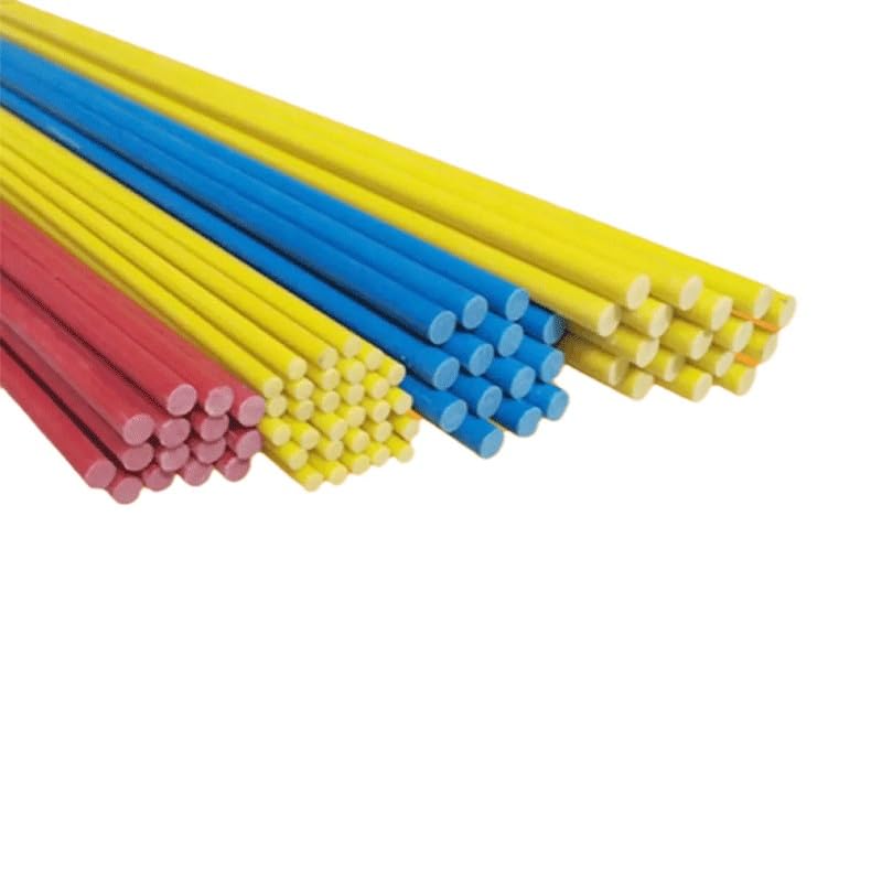 Aste in fibra di vetro colorate da 10 pezzi da 1000 mm, aste in fibra di vetro ad alta resistenza(Black,3x1000mm)