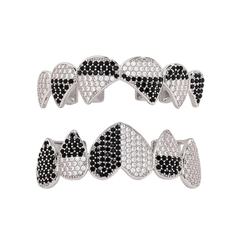 Grillz de Ocho Dientes con circonitas coloridas y molde de silicona