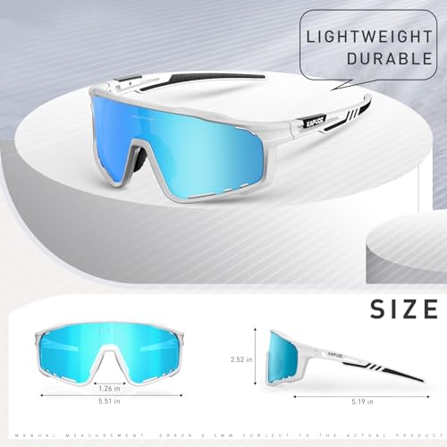 Image of KAPVOE 3 Lens & Polarized Cycling Sunglasses Men Women MTB Running K76 | 3-lens and polarized sports eyewear for men and women, designed for cycling, MTB, running and fishing