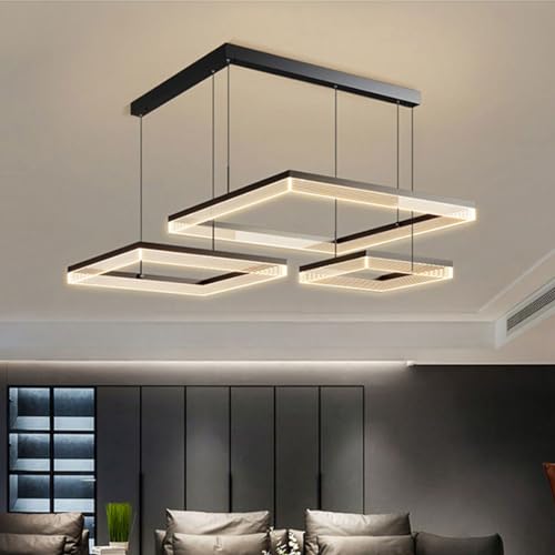 Lámpara de isla LED cuadrada con luz regulable para comedores modernos 7