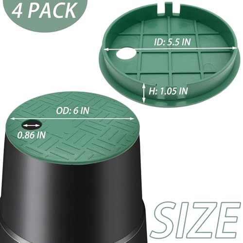 TiciKim 4 Pack Sprinkler Valve Cover, Valve Box Cover Lid for Sprinkler Irrigation System, 5.5\" ID 6\" OD Irrigation Valve Box Cover for Garden Outdoor Lawn and Yard Sprinkler Irrigation System - Thumbnail 2