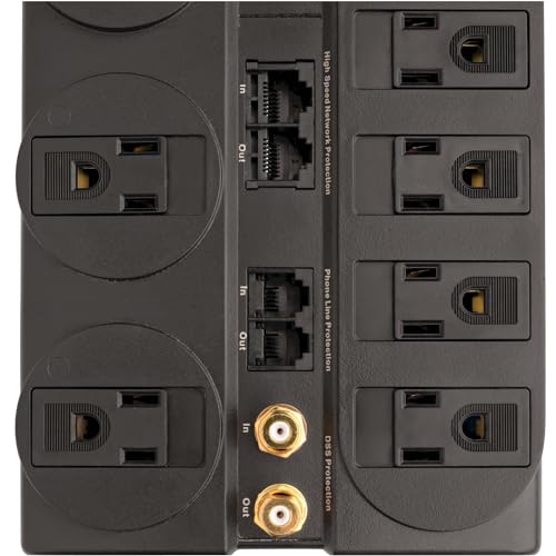 image for Tripp Lite 8 Outlet Surge Protector Power Strip, 10ft Cord, Right-Angl