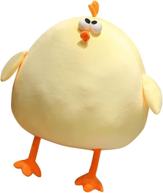 19.7inch Fluffy Fat Chicken Plush Pillow,Soft Mother Hen Stuffed Toys,Decorative Chicken Neck Pillow Cushion Throw Pillow,Yellow Fat Chicken Stuffed Animal Plushies Doll for Home Deco Kids Toy Gift