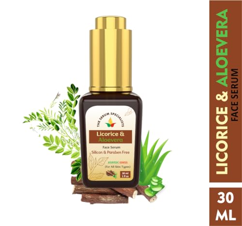 Image of Licorice & Aloe-Vera Face Serum - Brightens & Evens Skin Tone | Enriched Licorice Extract | Reduces Open Pores, Hyperpigmentation & Gives Luminous Glow | All Skin Types - 30ml
