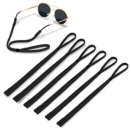 HALF CRESCEN Sports Glasses Holder - Unisex Sunglass Strap (Pack of 6), Soft Comfortable Eye Glasses String Strap for Men Women