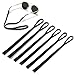 Half Crescen Adjustable Glasses Strap - Sport Unisex Sunglass Retainer Holder Strap【Pack of 6 Black+ Microfiber Cleaning Cloths】 ack of 6 + Microfiber Cleaning Cloths】