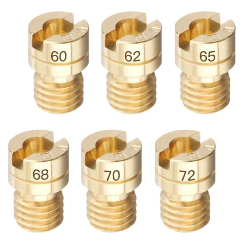 JetsetMoto ミクニ メインジェット 6個セット 丸/小 M/J [6×9] (#60#62#65#68#70#72) 収納ケース付き アドレス/SR400/V-MAX/ライブDIO/セロー225/バンバン200/VM22キャブレター等 バイク用
