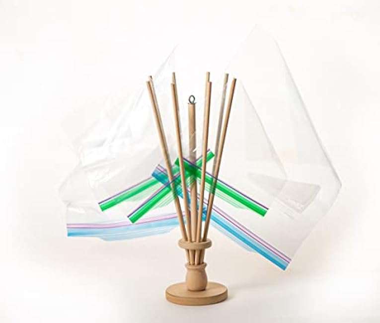 Plastic Bag and Bottle Dryer - Patented; Multi-Purpose Drying Rack Saves Money and the Planet. Folds for Easy Storage