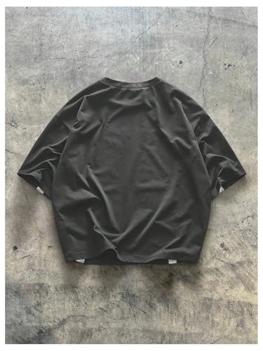 GORGLITTER Men's Oversized Graphic Tees Short Sleeve Streetwear Shirts Crewneck Casual Loose T-Shirt Top2