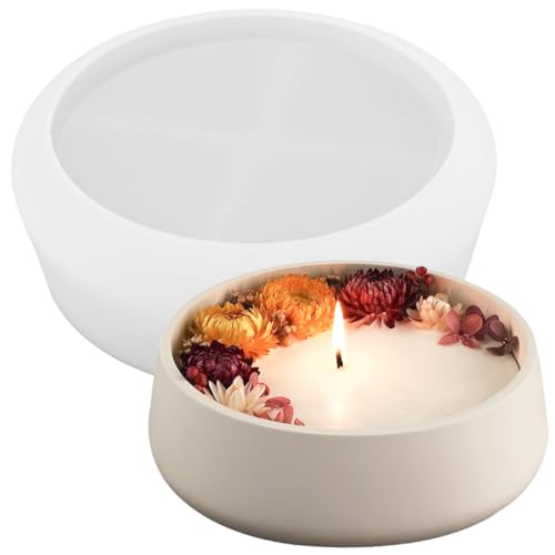 Large Silicone Bowl Mold Round Container Resin Concrete Mold Silicone Molds for Epoxy Resin Trinket Box Jewelry Candle Holder Big Round Storage Tray Plant Pot DIY Storage Art Crafts