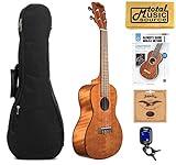 Kala KA-CEM Exotic Mahogany Concert Ukulele, Satin Finish, w/Book Bundle