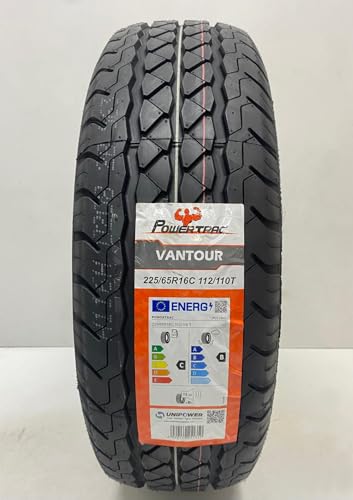 1 X 225 65 16C POWERTRACVANTOUR 225/65R16C 112/110T M+S COMMERCIAL VAN TYRE AMAZING C & B RATED LABEL