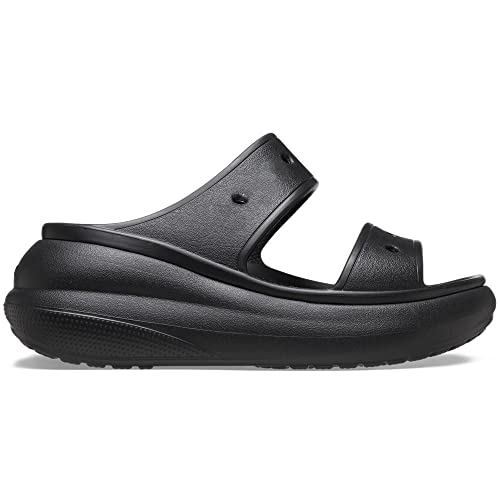 Sandália crocs classic crush platform sandal black - 40