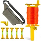 【Tight-Slot】 String Level Mason Line Kit with 540FT Mason Line, 5 String Levels, Tool Pouch & Line Slicer – Heavy-Duty Nylon Line with Upgraded Clamp & 360° Spool for Bricklaying, Fencing & Layout