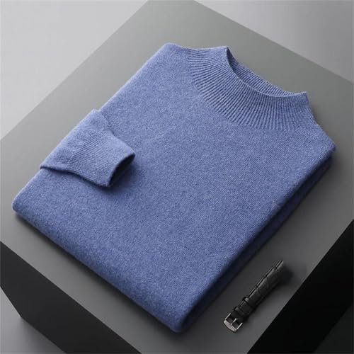 Men's Merino Wool Sweater Half Turtleneck Long Sleeve Knitted Pullover Basic Solid Color Casual Fashion Tops2