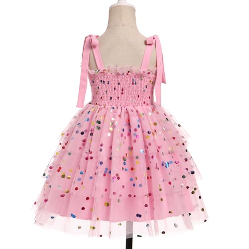ODASDO Flower Girl Dress Kids Spaghetti Strap Tie Shoulder Smocked A-line Tutu Tulle Tiered Dress Special Occasion Dresses4