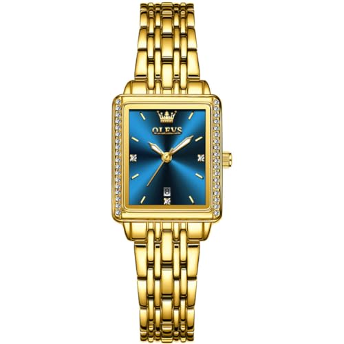 Montre or dame acier inoxydable diamant analogique montre robe de luxe classique avec date