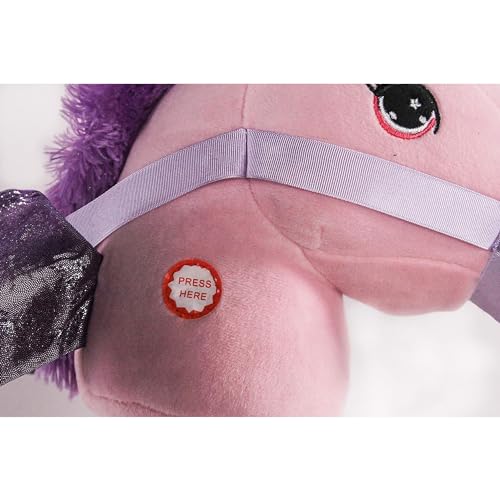 Ponyland: Music Stick Animal - Pink Unicorn - Music Button, Sturdy Two-Piece Stick W/Colorful Soft Plush Animal Head, Pretend Play Toy, Kids Ages 3+