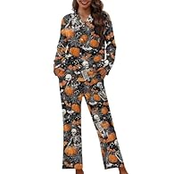 [Soft Fabric]: Long sleeve pajamas for women are made of polyester and spandex, which is smooth, lightweight, comfortable to touch and stretchy, soft and beathable fabric brings new enjoyment to your skin. ideal for cozy weekends, help you have a sou...