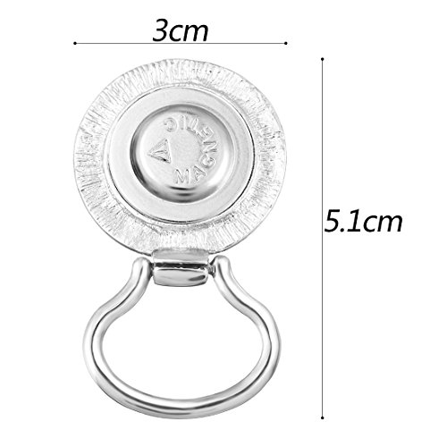 MJartoria Interchangeable Snap Buttons Centerpiece Rhinestone Eye Glass Holding Brooch (Silver Color)3