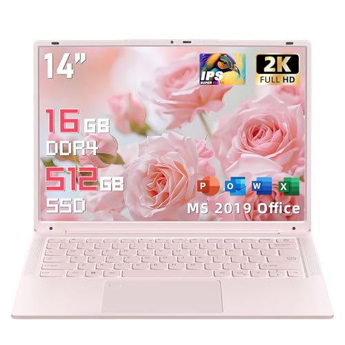 SERYUB 14�C���` 2K �m�[�g�p�\�R�� (Celeron N5105 / 16GB RAM / 512GB SSD) Win 11 Pro & Office 2019 �i�v���C�Z���X �v���C���X�g�[�� ���[�Y�S�[���h �y�� ���^ �m�[�gPC �w��/